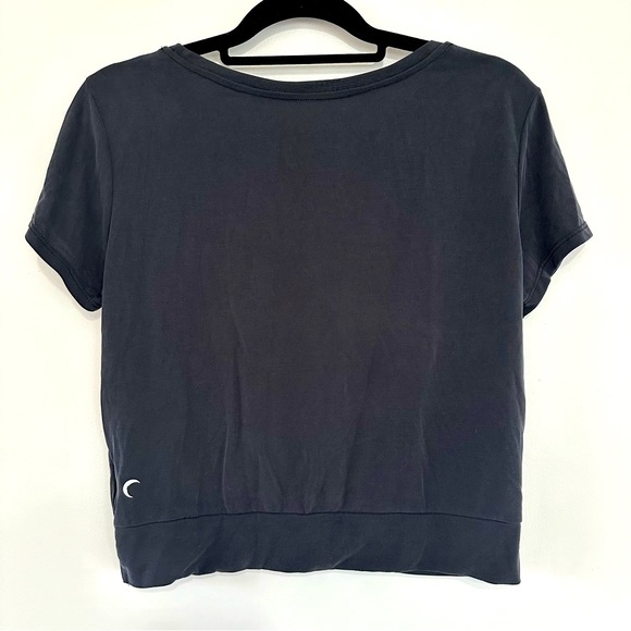 Zyia Active Front Knot T-Shirt Charcoal Black Large - Picture 4 of 6